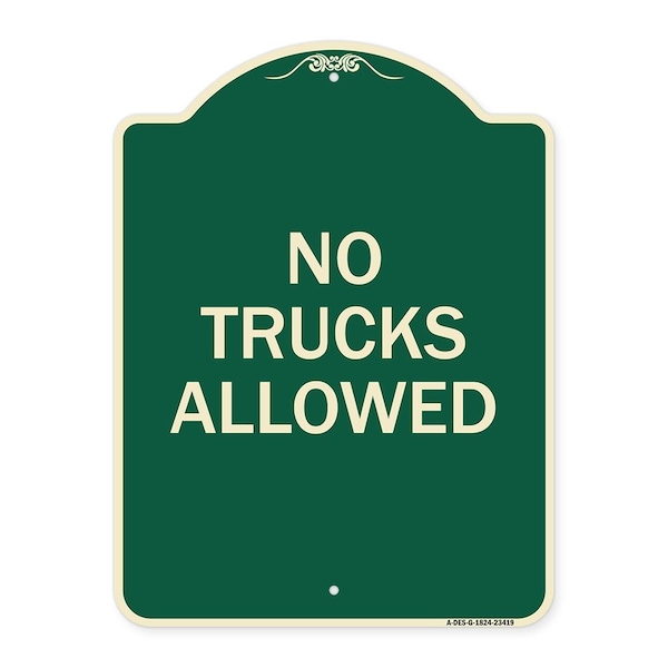 Signmission Parking Lot No Trucks Allowed Heavy-Gauge Aluminum Architectural Sign, 24" x 18", G-1824-23419 A-DES-G-1824-23419 - main